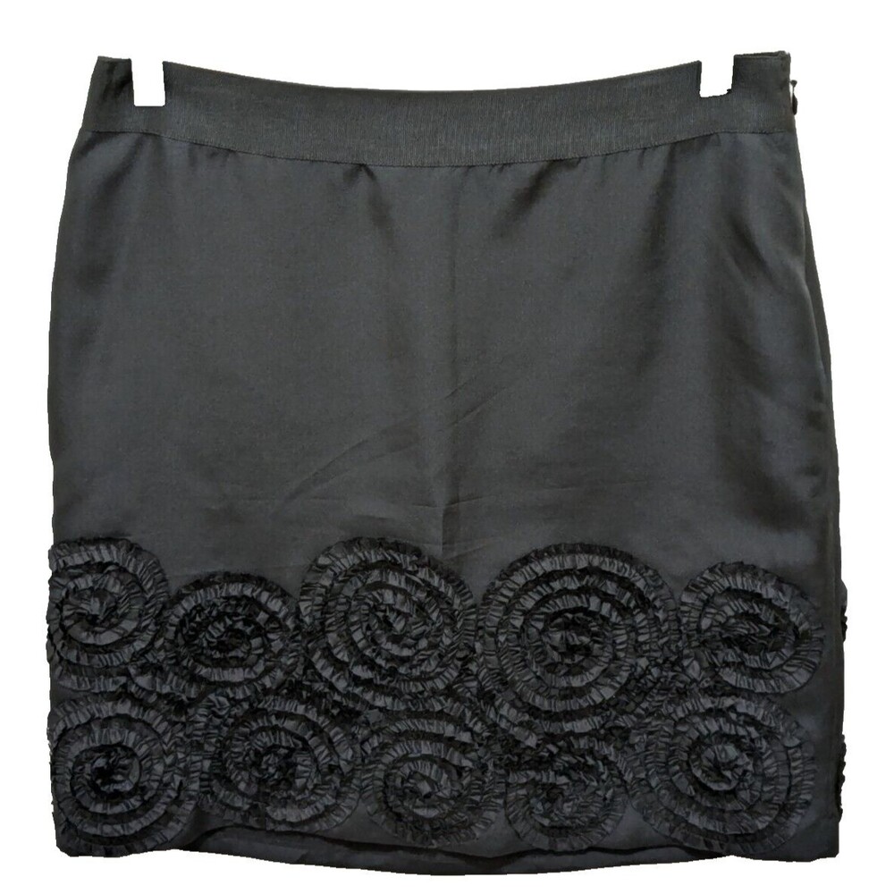 Banana Republic Silk Skirt 2 100% Silk Black Circular Boho Minimalist